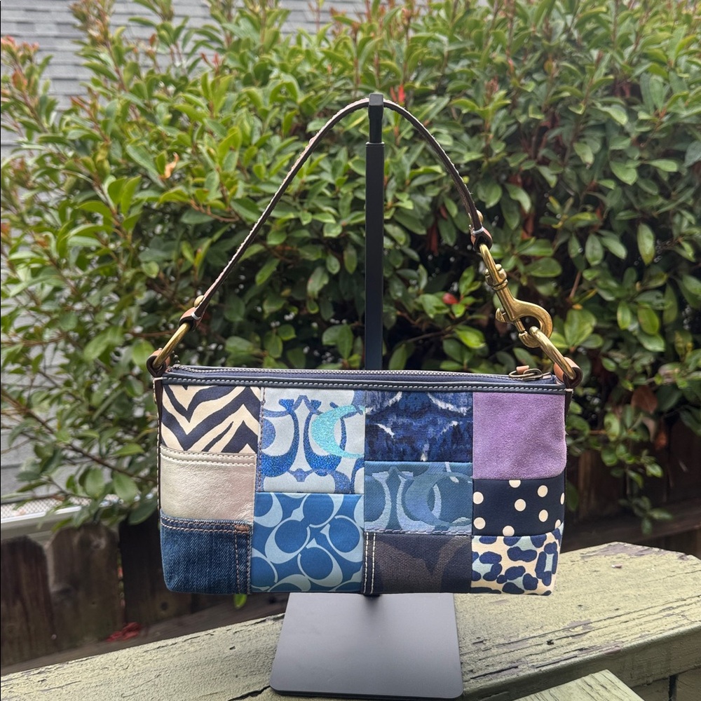 NWOT Coach Floral Small Denim Patchwork Purse $498 - NO CALLOUTS - Picture 3 of 12